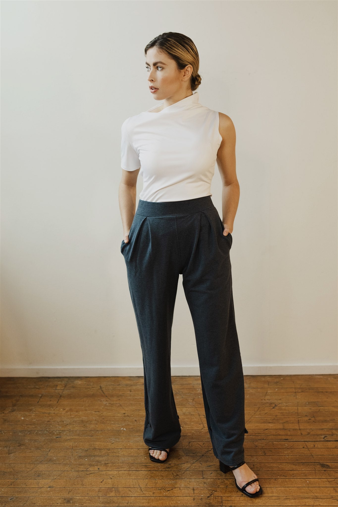 Marlene Wide Leg Pants - Heather Lake – Sonderlier